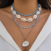 Layered Pearl & Shell Necklace – Gold Tone Multi-Strand Starfish Pendant Necklace for Women